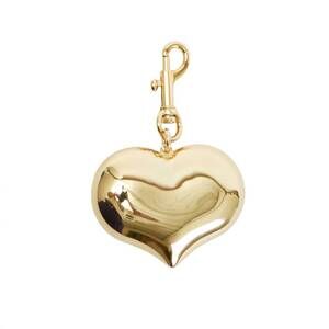 NEW CLARE V. women's grand mylar heart fob key holder in gold